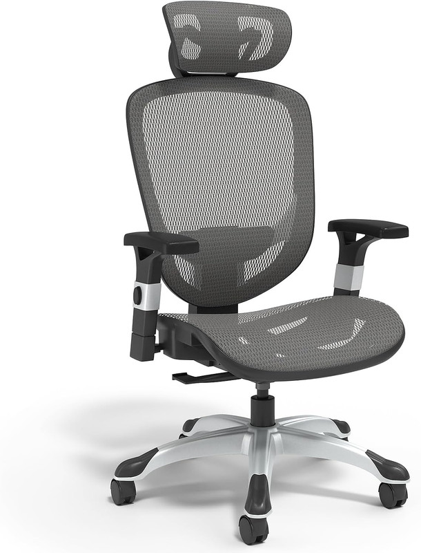 Hyken Ergonomic Task Chair – Adjustable Mesh, Lumbar Support, Charcoal Gray