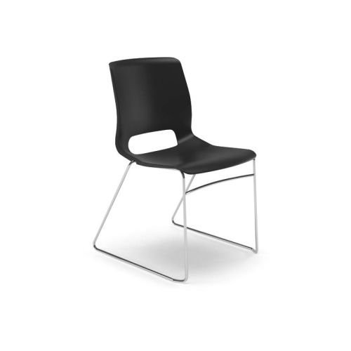 The Hon MS101ON Stacking Chairs Onyx Seat Silver Frame 23″x21″