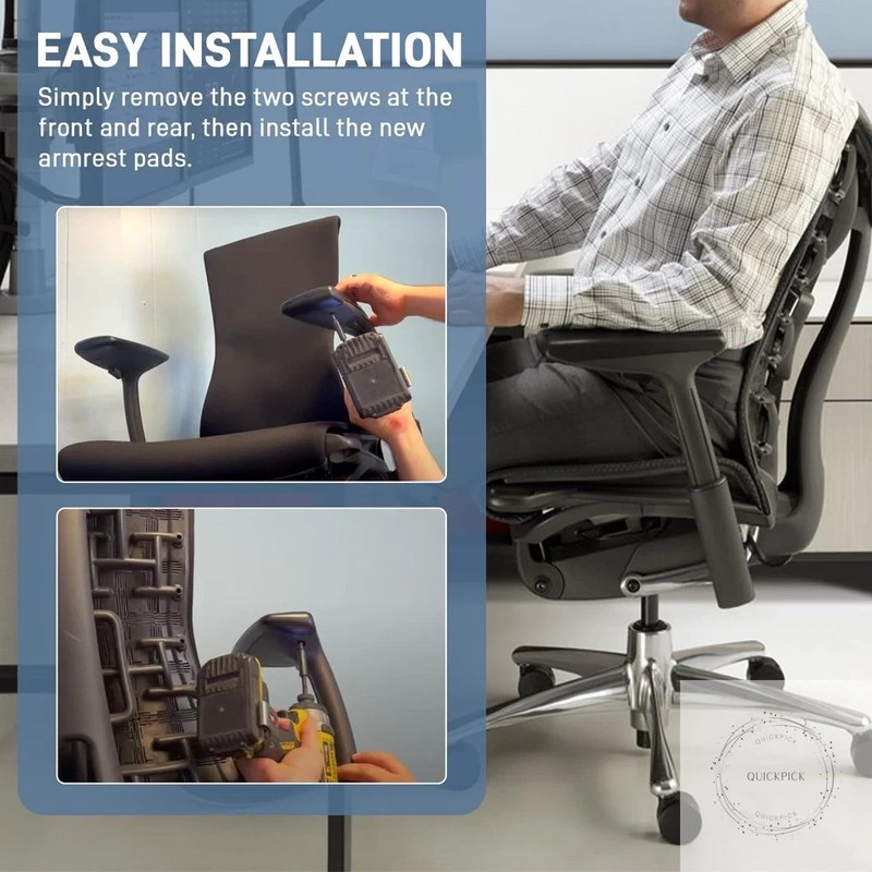 Arm Pads Replacement for Herman Miller Embody Office Chair - Arm Rest Caps for gallery