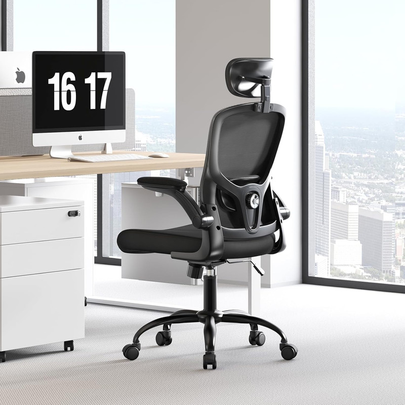 Adjustable Ergonomic Office Chair with Headrest and Lumbar Support, Mesh Back Co