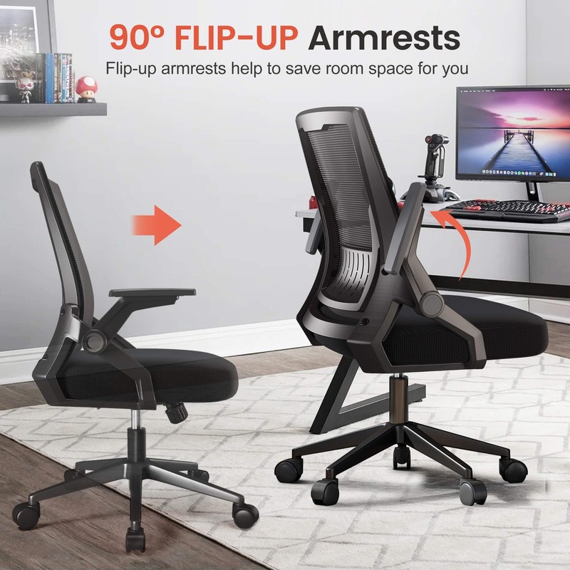 Ergonomic Office Chair with Flip-up Armrests Executive Computer Chair for Hom... gallery