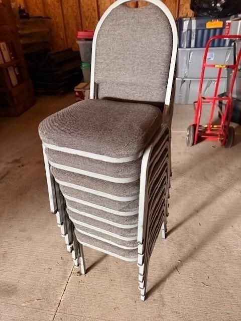 Grey/Silver frame Stackable Banquet Chairs ~68