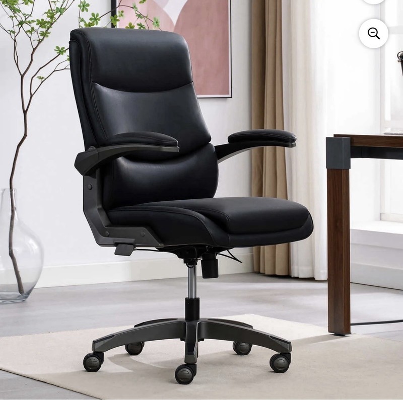 La-Z-Boy Manager Office Chair with Adjustable Recline & Flip-Up Armrest, Black