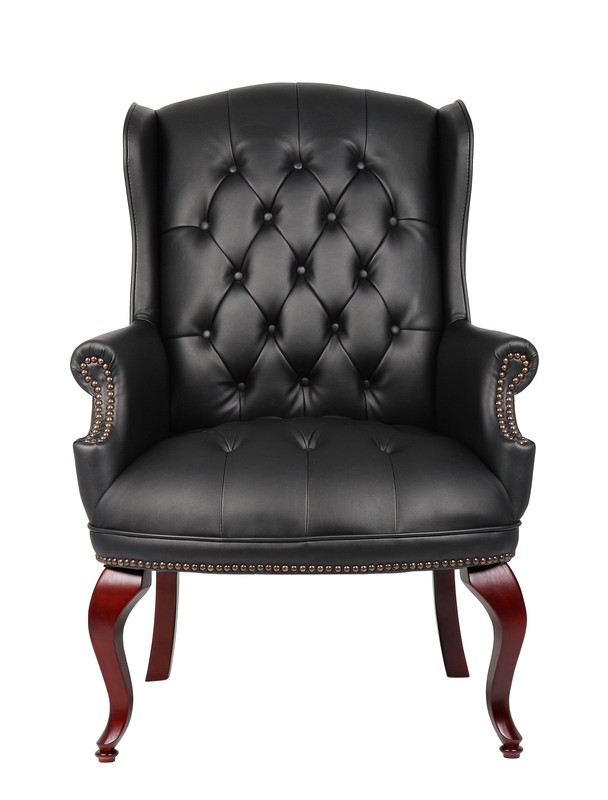 Boss Wingback Traditional Guest Chair In Black MODEL # B809-BK gallery