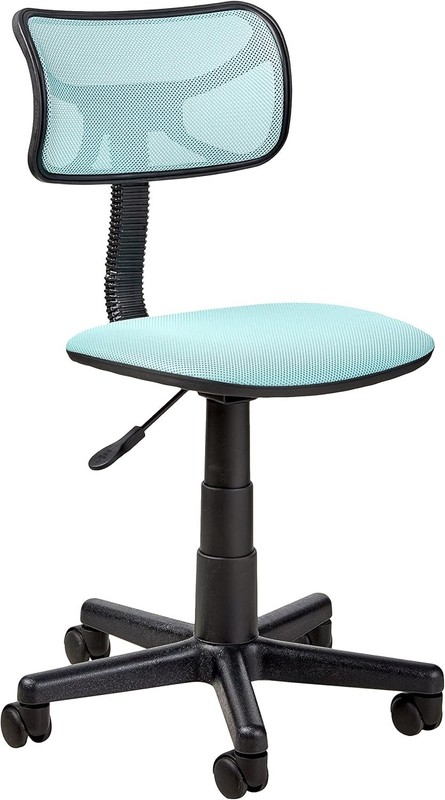 Modern Adjustable Blue Swivel Mesh Chair with Wheels - Ideal for Dorms & Offices gallery