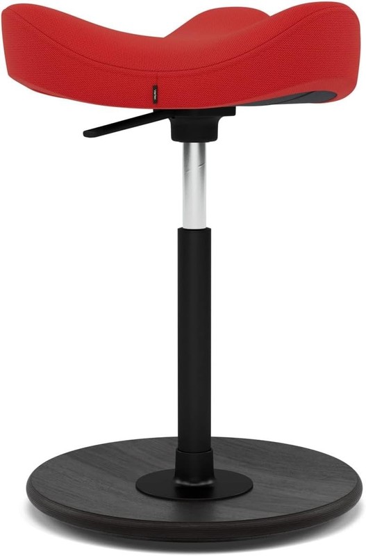 Varier Move Tilting Saddle Stool, Height Adjustable Gaslift, Red/Black