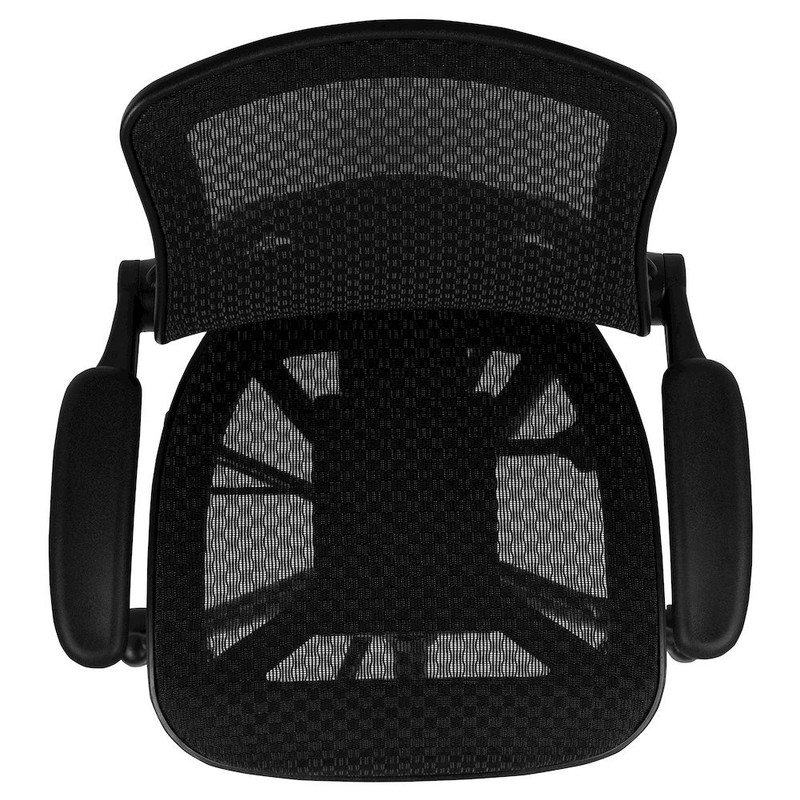 Mid-Back Transparent Black Mesh Drafting Chair with Black Frame and Flip-Up... gallery