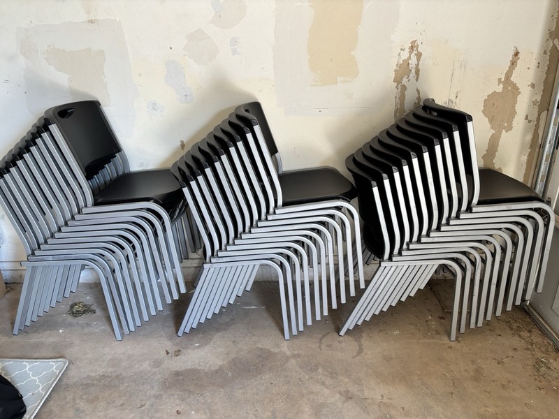 Lot of 48 Lifetime Commercial Stackable Chairs – Local Pickup