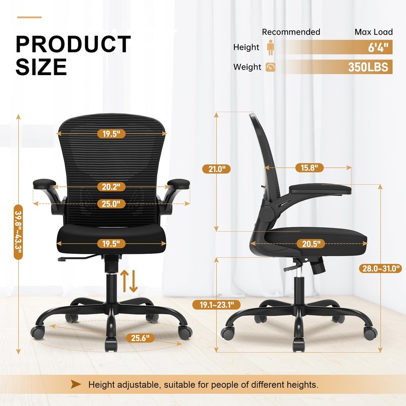 Office Chair, Ergonomic Desk Chairs 330LBS Capacity High Back Mesh Computer C gallery