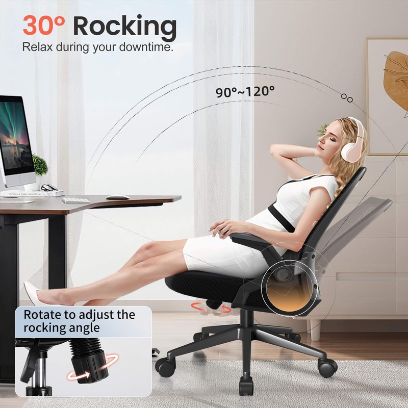 Ergonomic Office Chair with Flip-up Armrests Executive Computer Chair for Hom... gallery
