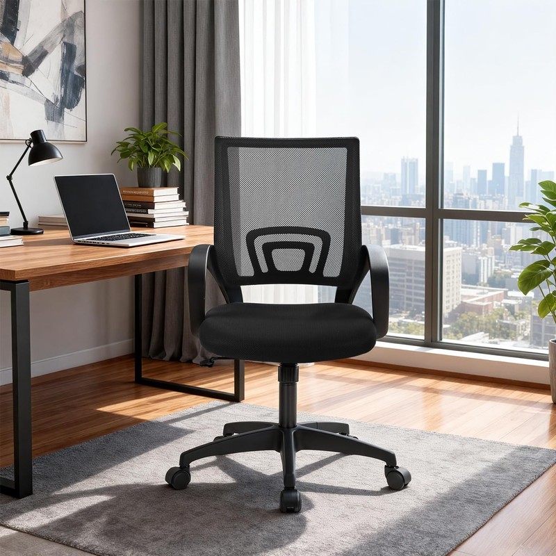 | Ergonomic Office Chair | Mid-Back Swivel Desk Chair | Breathable Backrest ... gallery