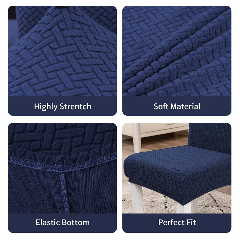 Parsons Dining Chair Cover, Detachable,Retractable,Sofa Navy Blue gallery