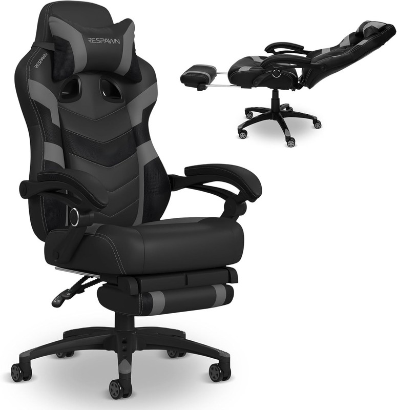 110 Pro Ergonomic Gaming Chair with Footrest for Adults - Comfortable Office ... gallery