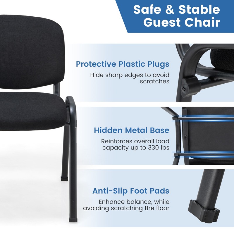 4PCS Office Guest Chair Stackable Reception Chair Waiting Conference Room gallery