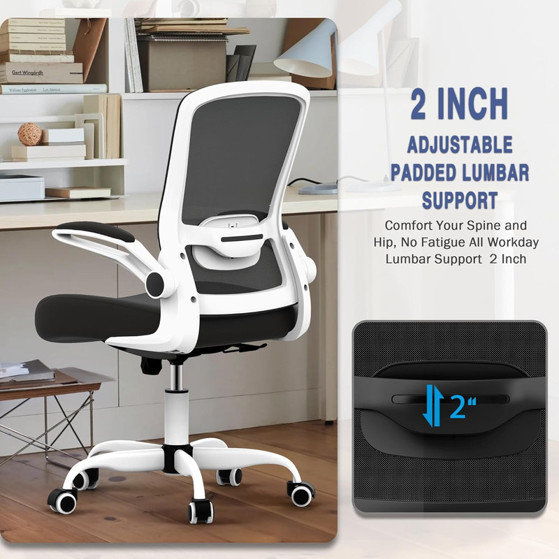 Ergonomic Office Chair - BIFMA Certified, Flip-Up Armrests & 135° Recline, Adjus gallery