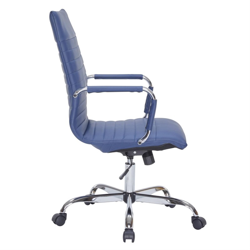 LeisureMod Harris Leather High-Back Task Office Chair in Navy Blue gallery