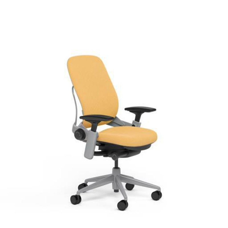 New Steelcase Leap PLUS Adjustable Chair V2 Buzz2 Sunrise Fabric 500lb Platinum
