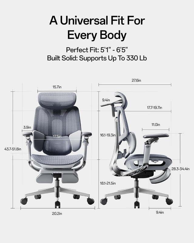 Hbada E3 Pro 2026 Edition Ergonomic Office Chair, Mesh Desk Chair with 3-Zone Fl gallery