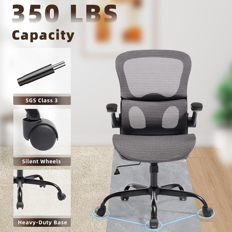 Home Office Chair Desk Computer Chair Ergonomic with Adjustable Lumbar Support gallery