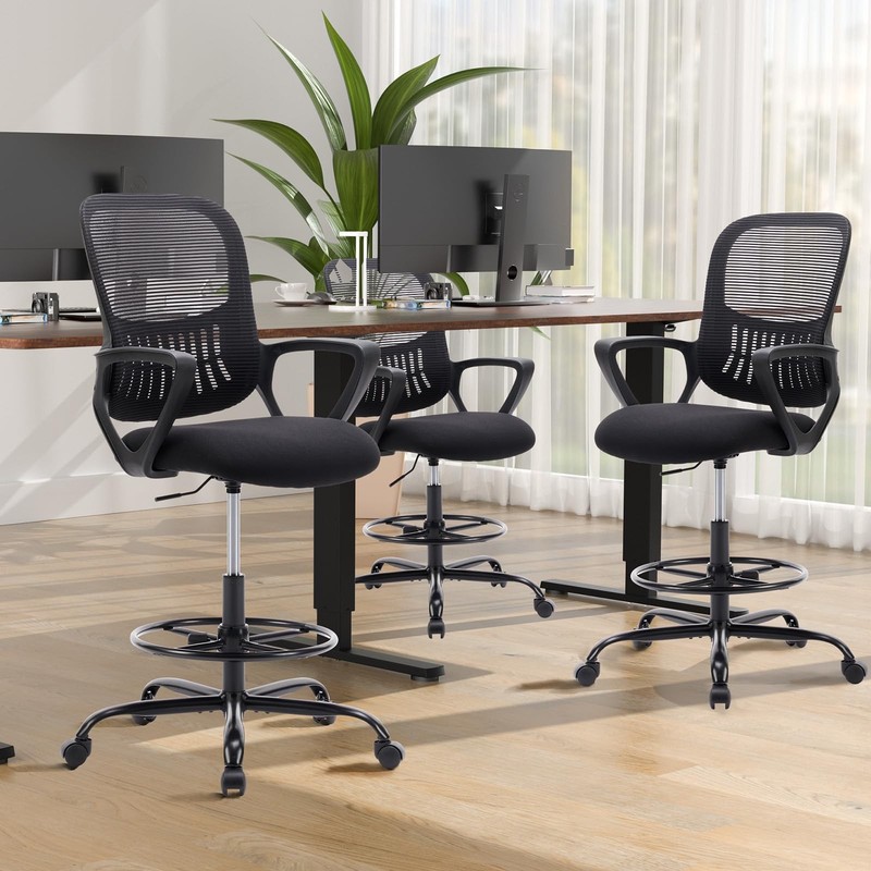 Drafting Chair - Counter Height Adjustable Tall Office Desk Chair with Fixed ... gallery
