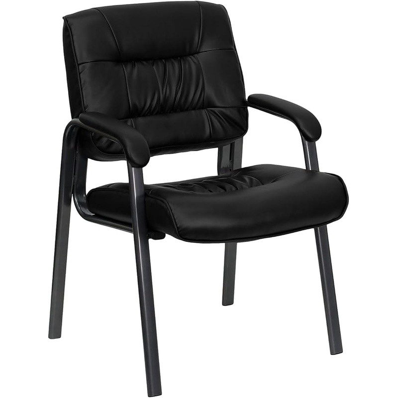 Executive Side Chair Padded Arms Leather Upholstery Office Reception Furniture gallery