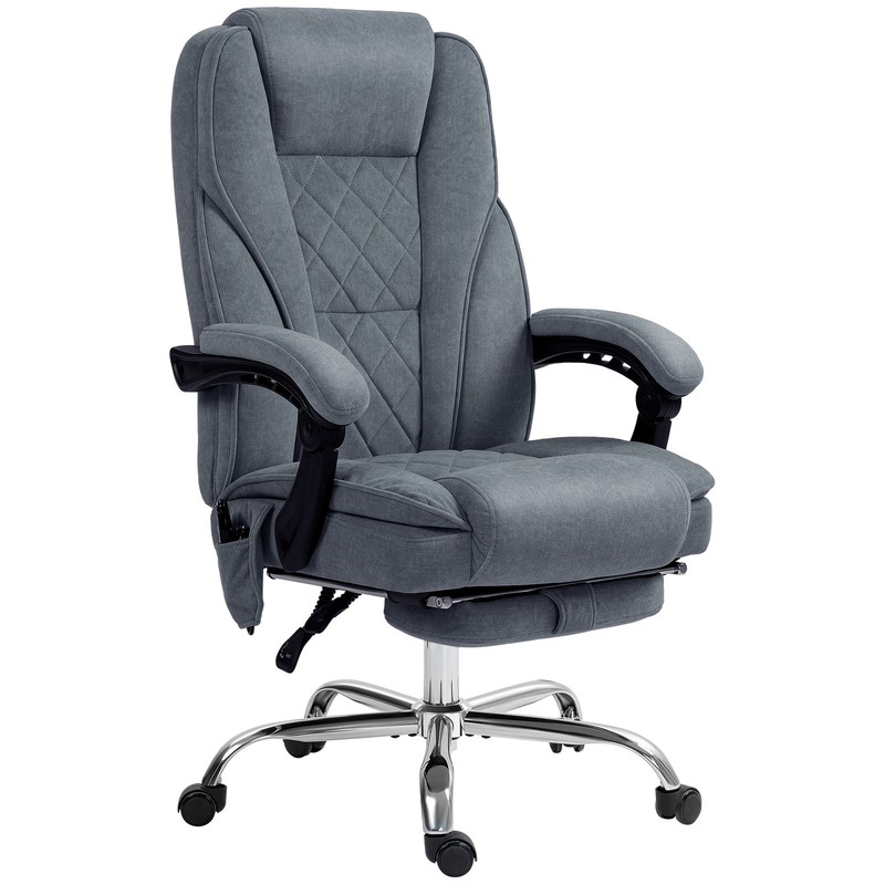 Massage Office Chair with Heat, Reclining, Footrest, Gray gallery