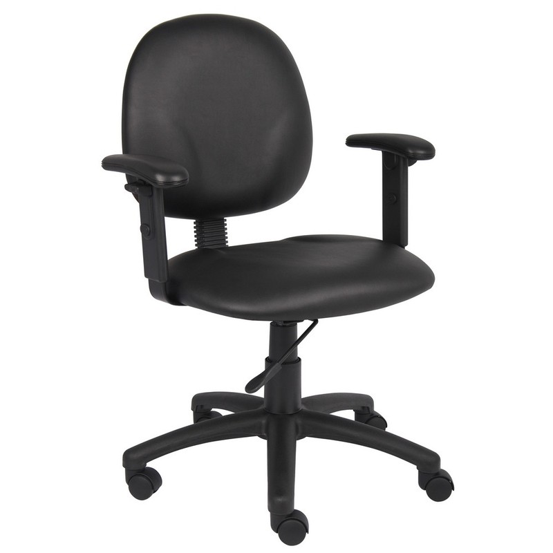 Boss Diamond Task Chair In Black Caressoft W/ Adjustable Arms