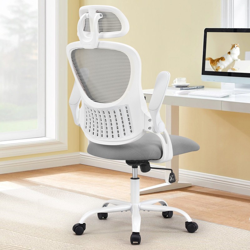 JHK Mesh Ergonomic Office Computer Desk Chair Flip-up Arms Adjustable Headrests