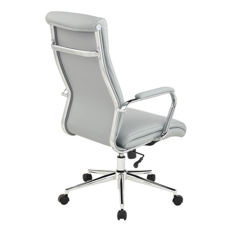 Scranton & Co High Back Steel Gray Fabric Manager's Chair with Chrome Base gallery