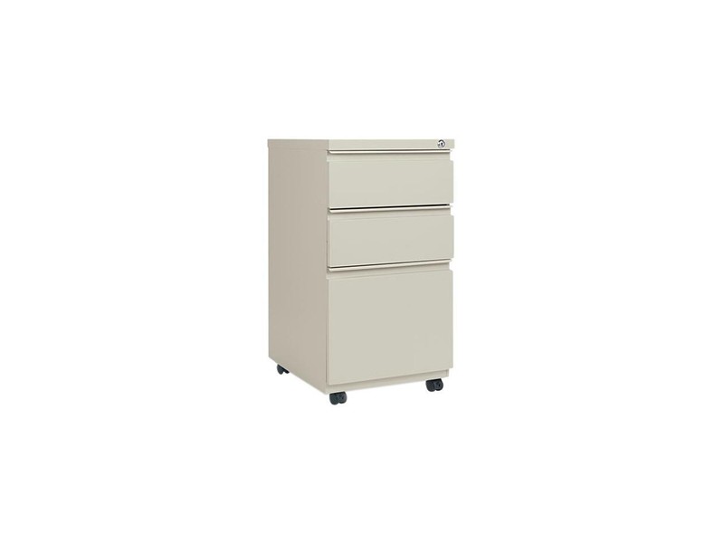Alera ALEPBBBFPY 3-Drawer Metal Pedestal File With Full-Length Pull, Putty
