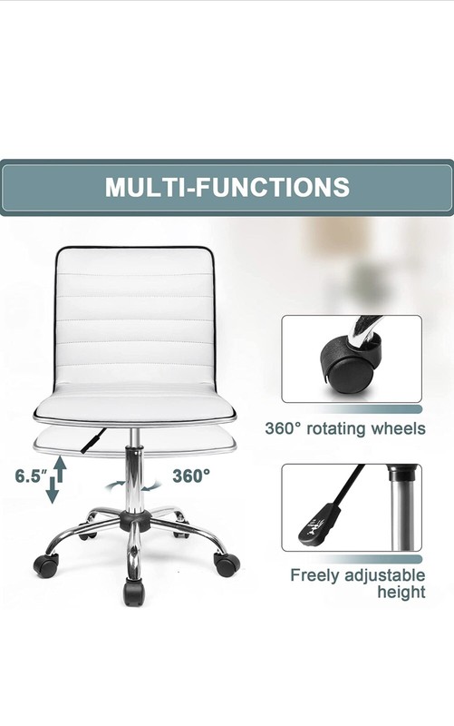 Flash Furniture Mid-back Armless Ribbed DESIGNER Task Chair White gallery