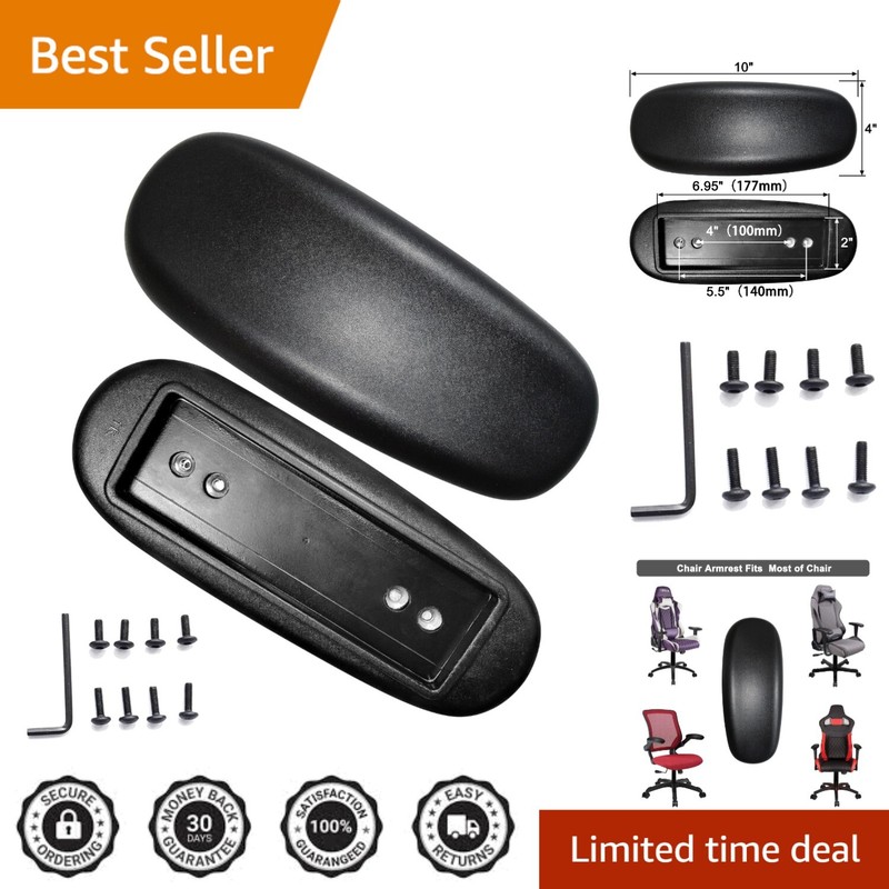 Complete Armrest Replacement Set – Ergonomic Pads for Office Chairs Black