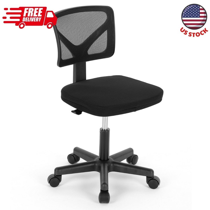 Mesh Task Chair with Padded Seat for Home Office, Black