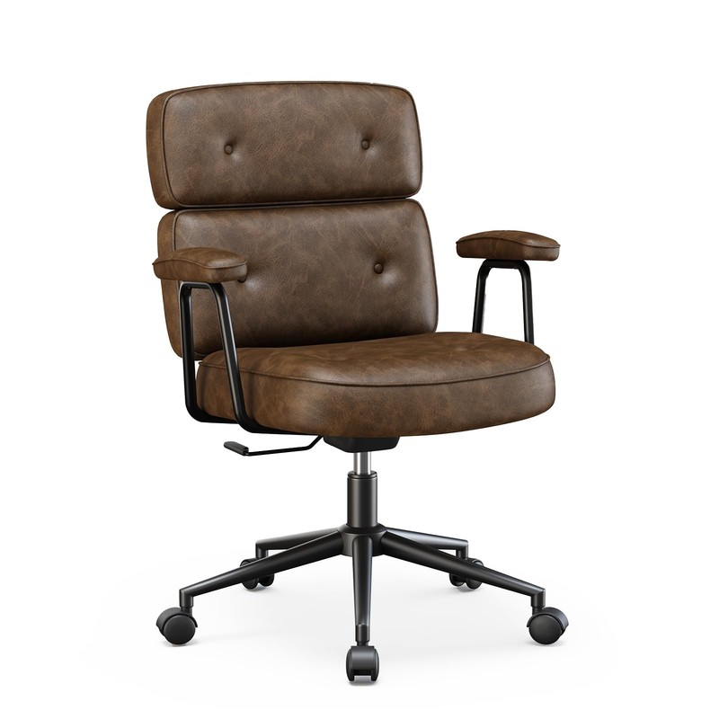 OLIXIS Ergonomic Home Office Desk Chair, PU Leather Computer Chair with Lumba…