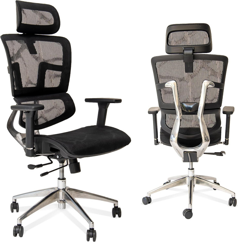 Tall Black Ergonomic Office Chair with Lumbar Support & Adjustable Features