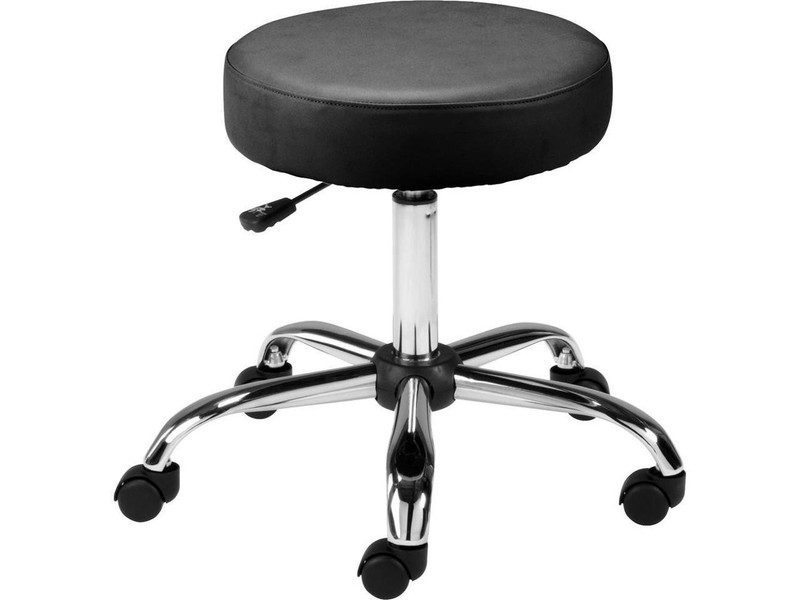 Lorell Pneumatic Height Stool Backless 24"x24"x23" Black 69513 gallery