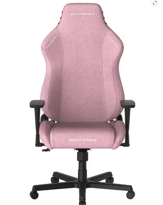 DXRacer Drifting Pink Fabric Gaming Chair w/ Headrest & Lumbar Pillows 90-135°