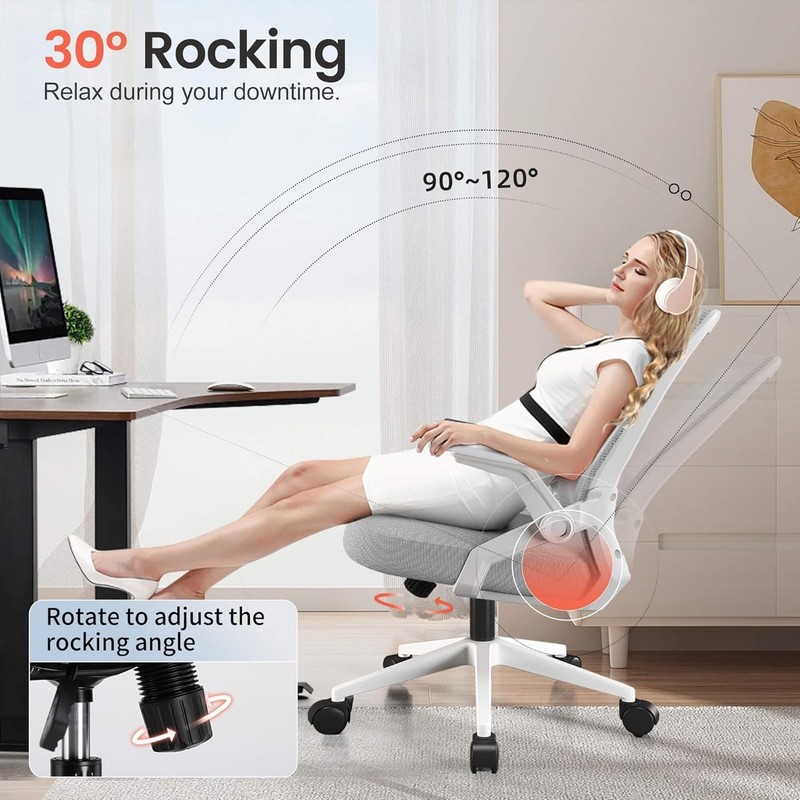 Ergonomic Office Chair with Flip-up Armrests Executive Computer Chair for Hom... gallery