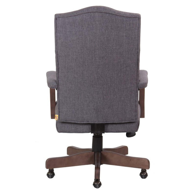 BOSS Executive Slate Grey Commercial Grade Linen Chair W/ Driftwood Finish Frame gallery