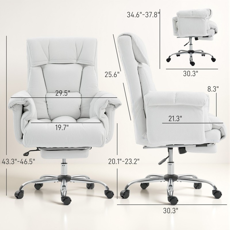 Executive Office Chair with Footrest, Reclining Swivel Computer Desk Chair gallery