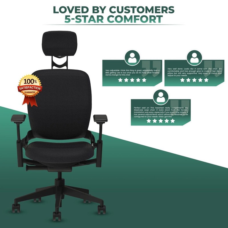 Leap V2 Chair with Headrest Bundle (Choose Color at Checkout) gallery