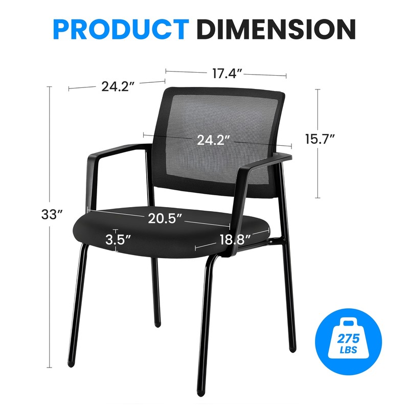 Office Arm Chairs No Wheel Ergonomic for Reception Meeting Conference gallery