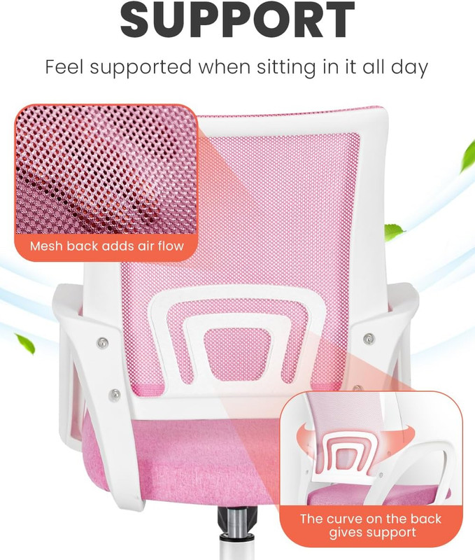 Office Desk Computer Chair Ergonomic Mesh Gaming Mid Back Seat with Comfy Lumbar gallery