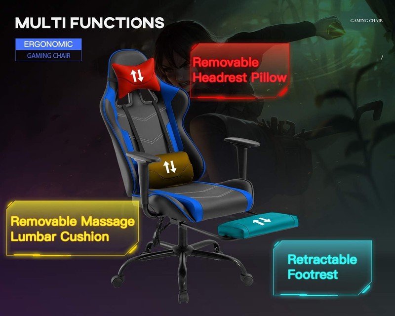 Ergonomic Desk Chai Massage PU Leather Recliner Computer Chair w/ Lumbar Support gallery