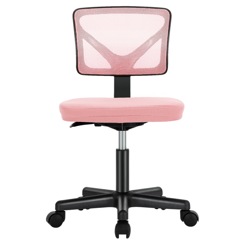 Swivel Rolling Home Office Desk Chair: Armless Low Chair-Back Mesh Task Chair