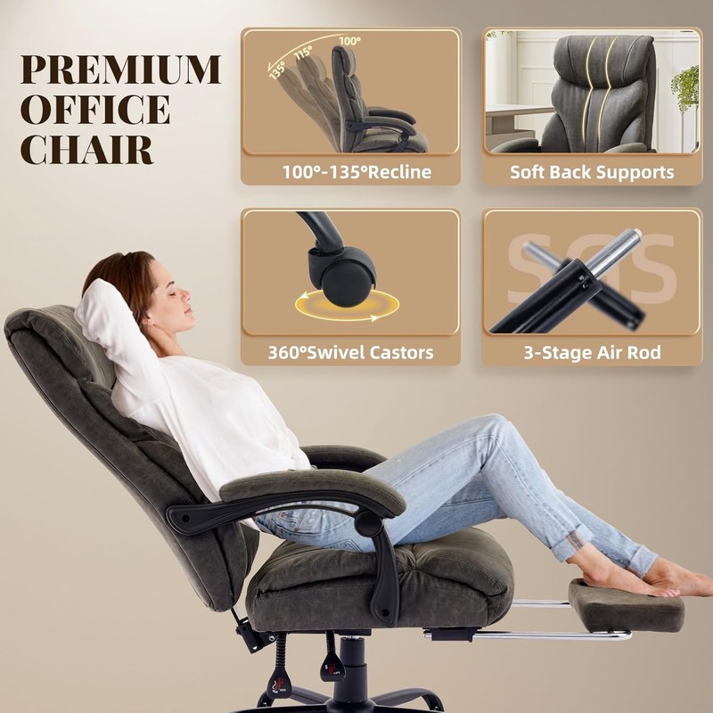 Big and Tall Office Chairs with Foot Rest,500LBS Wide Ergonomic Gaming Chair gallery