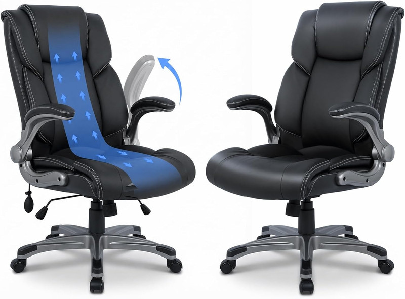 Ergonomic Executive Office Chair, High Back Desk Chair with Adjustable Lumbar Su