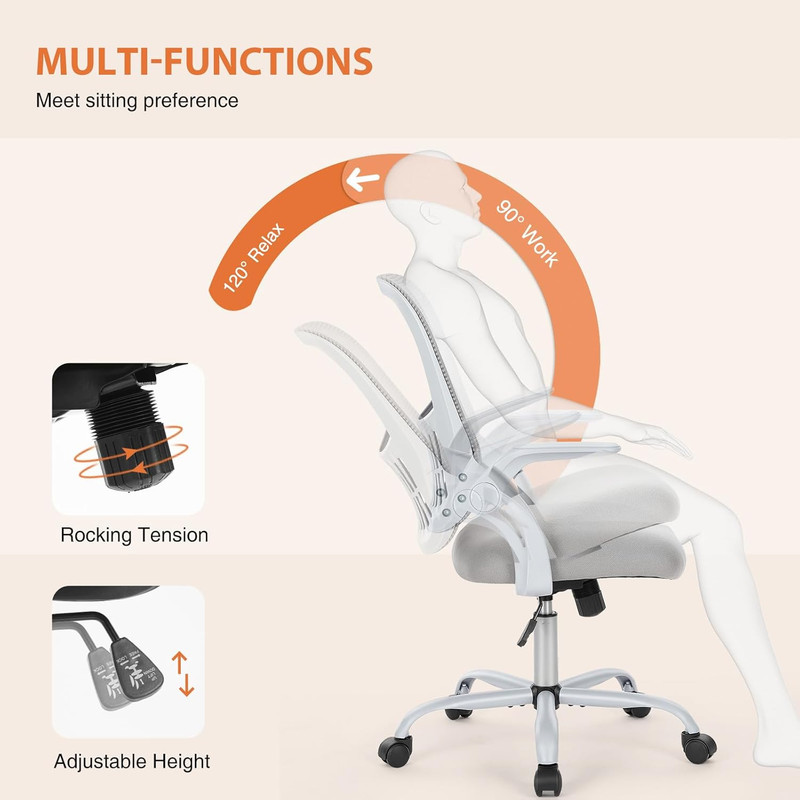 Sweetcrispy Office Computer Desk Chair, Ergonomic Mid-Back Mesh Rolling Work Swi gallery