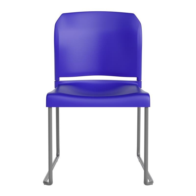 Heavy Duty Blue Stack Office Chair with Sled Metal Base - Waiting Room Chair gallery