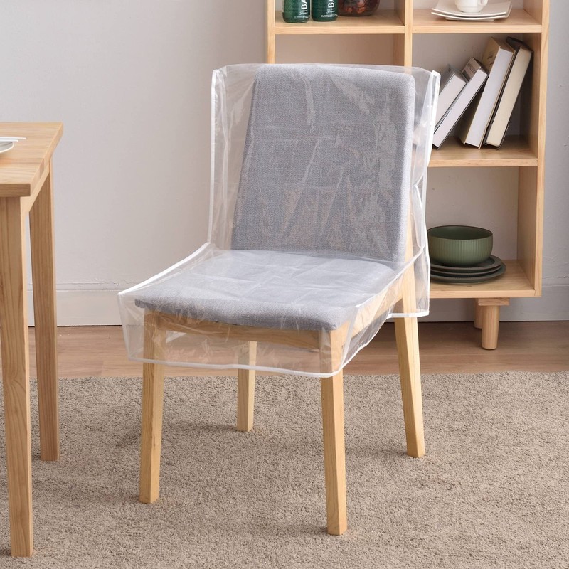 BELOTREE Plastic Chair Covers for Dining Room, Waterproof PVC Chair, 2 Pack